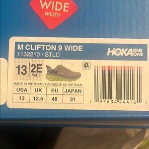 HOKA One One Clifton 9 Wide Running Shoes Size 13 Wide
